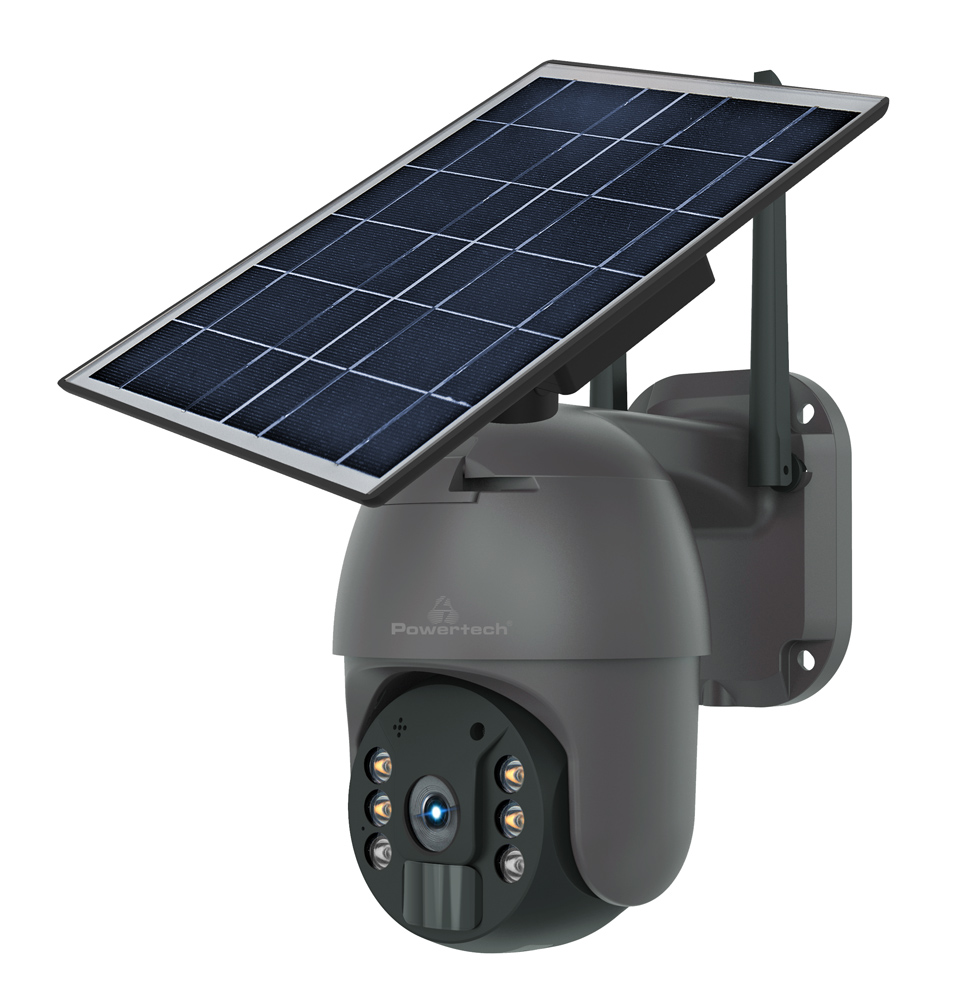 POWERTECH smart ηλιακή κάμερα PT-1174, 3MP, WiFi, SD, PTZ, IP65 -κωδικός PT-1175