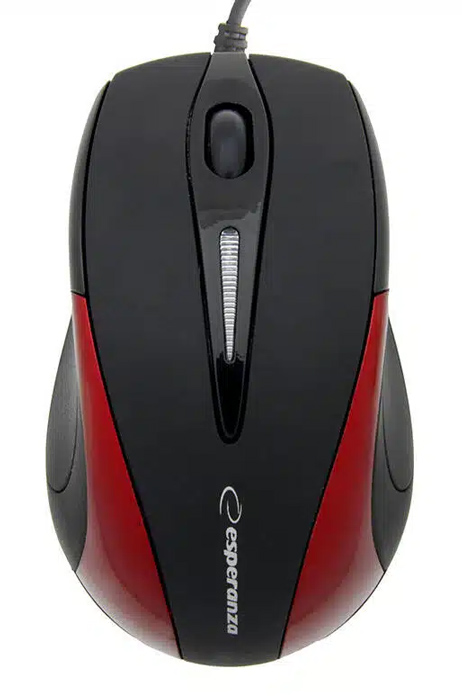 ESPERANZA ενσύρματο ποντίκι EM102R, οπτικό 1000DPI, USB, μαύρο/κόκκινο -κωδικός EM102R