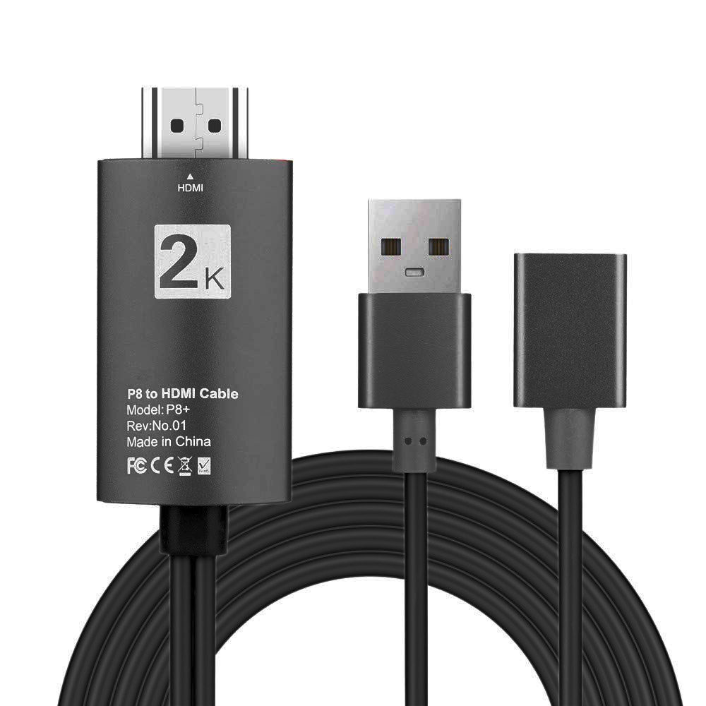 POWERTECH Καλώδιο USB (F) σε HDMI CAB-H080 με USB τροφοδοσία, 1m, μαύρο -κωδικός CAB-H080