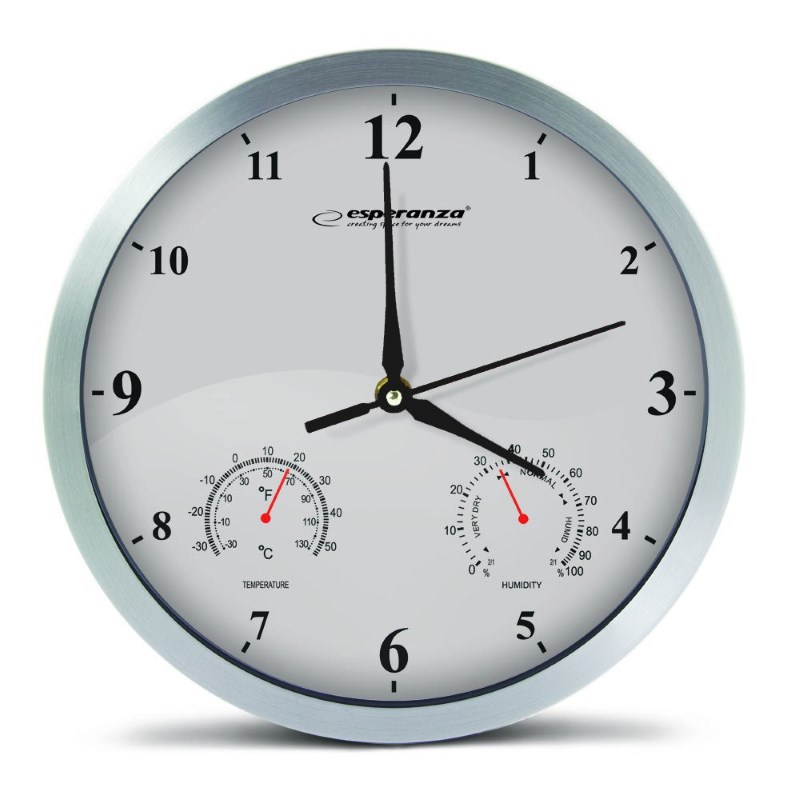 ESPERANZA ρολόι τοίχου Lyon EHC016W, 25cm, λευκό -κωδικός EHC016W