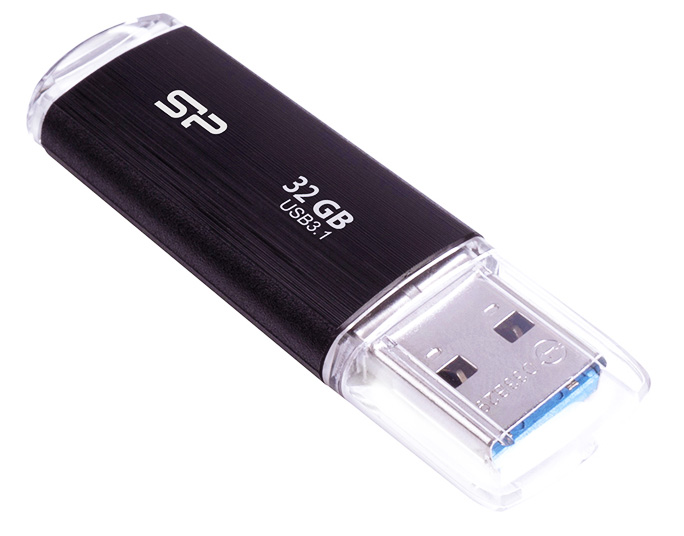 SILICON POWER USB Flash Drive Blaze B02, 32GB, USB 3.2, μαύρο -κωδικός SP032GBUF3B02V1K