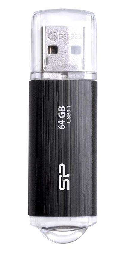 SILICON POWER USB Flash Drive Blaze B02, 64GB, USB 3.2, μαύρο -κωδικός SP064GBUF3B02V1K