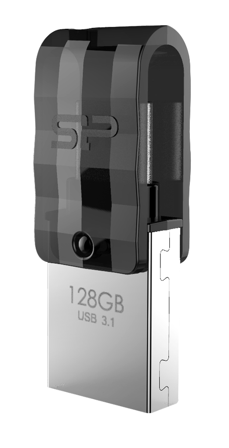 SILICON POWER Dual USB Flash Drive C31, USB 3.2 & USB-C, 128GB, μαύρο -κωδικός SP128GBUC3C31V1K
