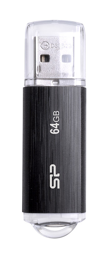 SILICON POWER USB Flash Drive Ultima U02, 64GB, USB 2.0, μαύρο -κωδικός SP064GBUF2U02V1K