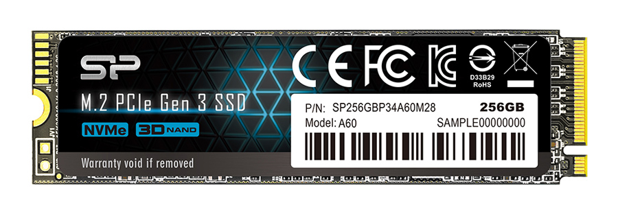 SILICON POWER SSD PCIe Gen3x4 P34A60 M.2 2280, 256GB, 2.200-1.600MB/s -κωδικός SP256GBP34A60M28