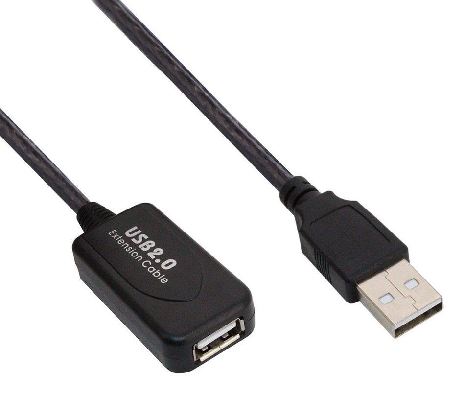 POWERTECH καλώδιο προέκτασης USB CAB-U056, ενισχυτής, 480Mbps 25m, μαύρο -κωδικός CAB-U056
