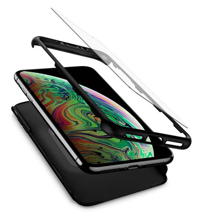 POWERTECH Θήκη Body 360° με Tempered Glass για Huawei Y6/Pro 2019, μαύρη