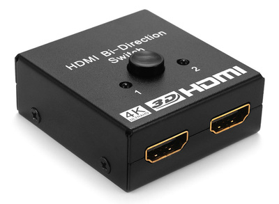 POWERTECH HDMI switch CAB-H112, 2 σε 1, 4K, bidirectional, μαύρο