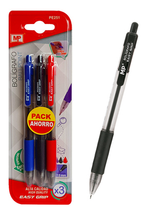 MP σετ στυλό διαρκείας τριών χρωμάτων PE251, 1.0mm, 3τμχ