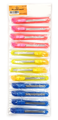 POWERTECH πλαστικό κοπίδι με ασφάλεια KNF-0004, 3 χρώματα, 12τμχ