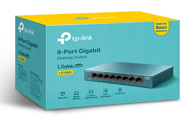TP-LINK Desktop Switch LS108G, 8-port 10/100/1000Mbps, Ver. 1.0