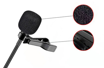 POWERTECH μικρόφωνο CAB-UC048 με ενσωματωμένο clip-on, USB-C, 1.5m μαύρο