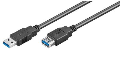GOOBAY καλώδιο USB 3.0 σε USB (F) 93998, copper, 1.8m, μαύρο