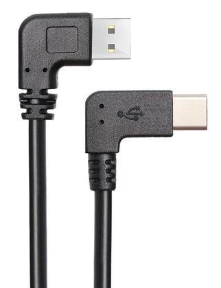 POWERTECH καλώδιο USB σε USB-C CAB-U134, 90°, Easy USB, 0.5m, μαύρο