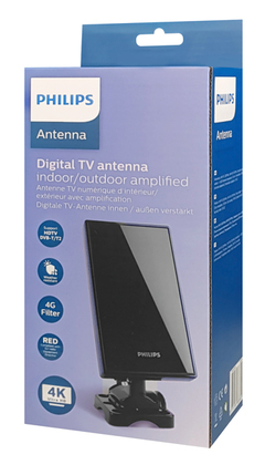 PHILIPS Ψηφιακή κεραία τηλεόρασης SDV5228/12, HDTV DVB-T/T2, 36dB, 4K