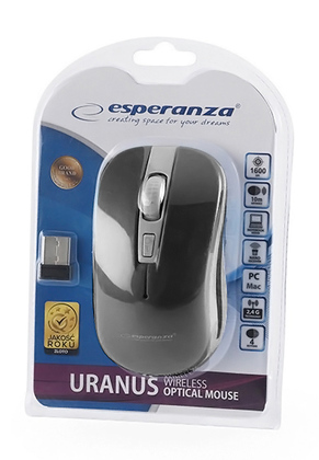 ESPERANZA ασύρματο ποντίκι Uranus EM126EK, οπτικό, 1600DPI, μαύρο