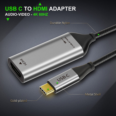 CABLETIME αντάπτορας USB-C σε HDMI CT-CMHDFN1, 4K/60Hz, 0.15m, μαύρος
