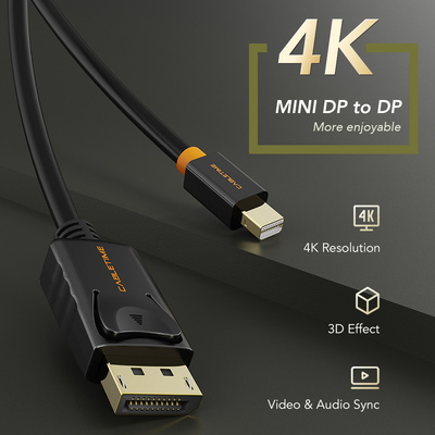 CABLETIME καλώδιο DisplayPort σε DisplayPort Mini CT-02G, 4K 1.8m, λευκό