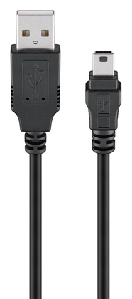 GOOBAY καλώδιο USB σε USB Mini 50768, copper, 480Mbps, 5V, 3m, μαύρο