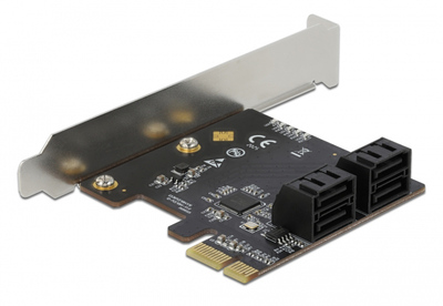 DELOCK κάρτα επέκτασης PCIe σε 4x SATA 90010, 6Gb/s, Low Profile