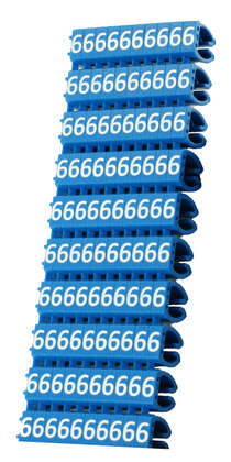 POWERTECH Clip αρίθμησης καλωδίου Νο 6, Blue, 10τεμ.