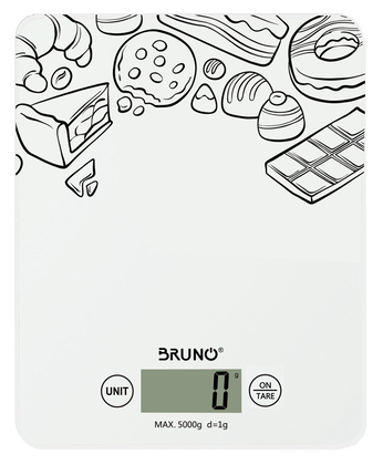 BRUNO ψηφιακή ζυγαριά κουζίνας BRN-0060, έως 5kg, λευκή
