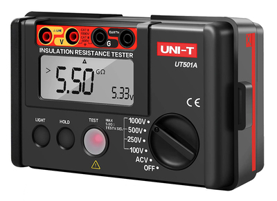 UNI-T Tester μόνωσης UT501A, 100V/250V/500V/1000V
