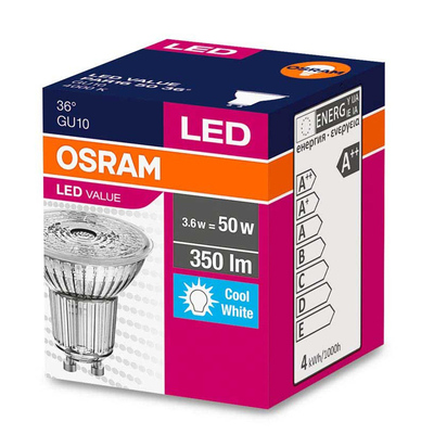 OSRAM LED λάμπα spot 4058075055155, 4.3W, 4000K, GU10, 350lm