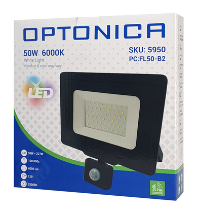 OPTONICA LED προβολέας 5950, με αισθητήρα κίνησης, 50W, 6000K, IP65