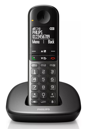PHILIPS ασύρματο τηλέφωνο XL4901DS/34, με ελληνικό μενού, μαύρο