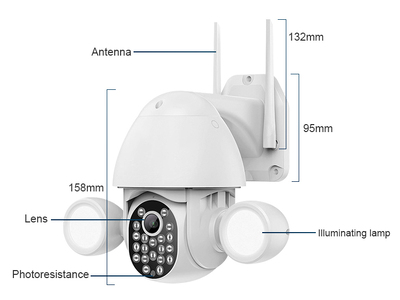 SECTEC smart IP PTZ κάμερα ST-967-5M-TY, με PIR & προβολείς, Wi-Fi, 5MP