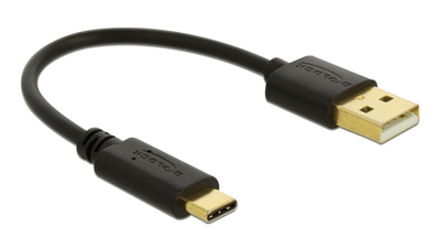 DELOCK καλώδιο USB σε USB-C 85354, 15W, 22AWG, 0.15m, μαύρο