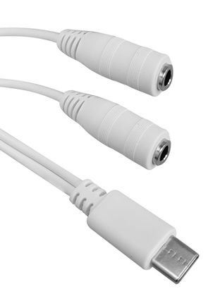 POWERTECH καλώδιο USB-C σε 2x 3.5mm CAB-UC055, 0.20m, λευκό