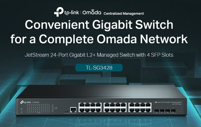 TP-LINK L2+ managed switch TL-SG3428, 24-Port Gigabit, 4x SFP, Ver. 2.0