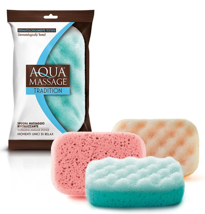AQUA MASSAGE σφουγγάρι μπάνιου Massagio, 9x14x4cm, διάφορα χρώματα