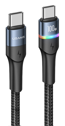 USAMS καλώδιο USB Type-C US-SJ537, 100W/5A, PD, 1.2m, μαύρο