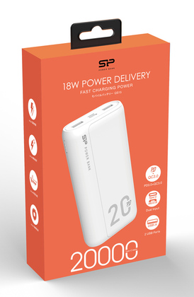 SILICON POWER power bank QS15, 20000mAh, 2x USB & USB Type-C, 18W, λευκό