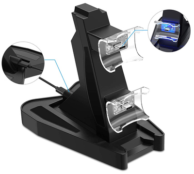 Βάση φόρτισης gamepad AK286C για 2x PS5 DualSense, μαύρη