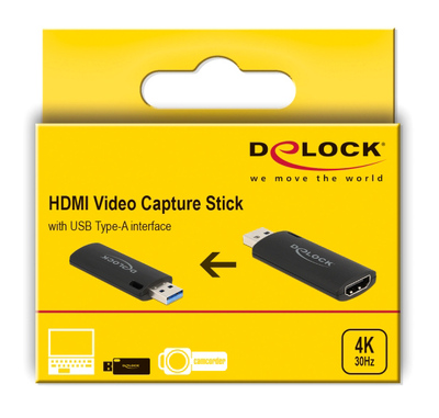 DELOCK video capture 88307, HDMI/USB σύνδεση, 4K/30Hz, μαύρο