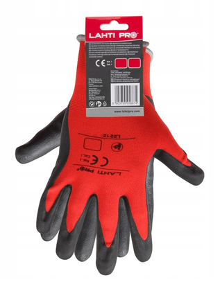 LAHTI PRO γάντια εργασίας L2212, αντοχή σε υγρά, 8/M, κόκκινο-μαύρο
