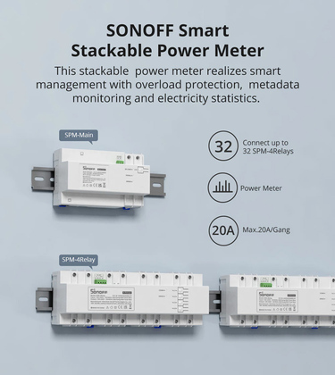 SONOFF smart μονάδα 4x ρελέ SPM-4RELAY, για μονάδα παρακολούθησης ισχύος
