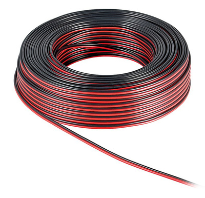 POWERTECH καλώδιο ήχου 2x 0.75mm² CAB-SP004, CCA, 10m, μαύρο & κόκκινο