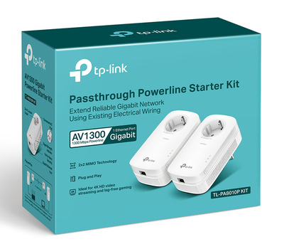 TP-LINK Passthrough Powerline Starter Kit TL-PA8010P, AV1300, Ver: 3.0
