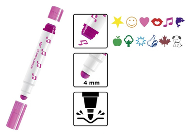 MP σετ χρωματιστών μαρκαδόρων με διπλή μύτη PP876, 4mm & στάμπα, 12τμχ