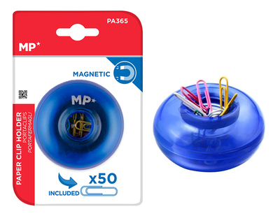 MP πολύχρωμοι συνδετήρες PA365 με μπλε μαγνητική βάση, 50τμχ