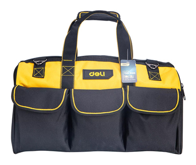 DELI τσάντα εργαλείων ώμου DL430118, 43 x 20 x 29cm, μαύρη