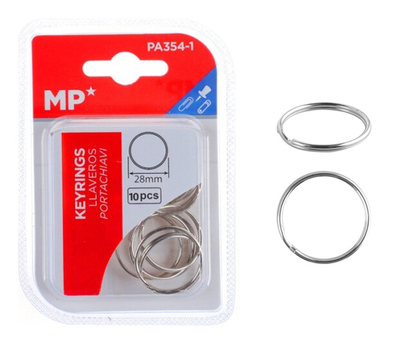 MP μεταλλικοί κρίκοι κλειδιών PA354-1, 28mm, 10τμχ