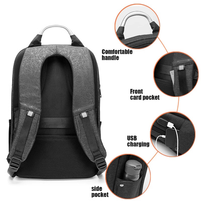 ARCTIC HUNTER τσάντα πλάτης B00218L, θήκη laptop 15.6", USB, 30L, μαύρη