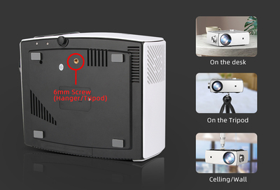 POWERTECH LED βιντεοπροβολέας PT-983, 1080p, Dolby Audio, WiFi, λευκός