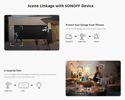 SONOFF smart κάμερα S-CAM με ηχητικό συναγερμό, 1080p FHD, Wi-Fi